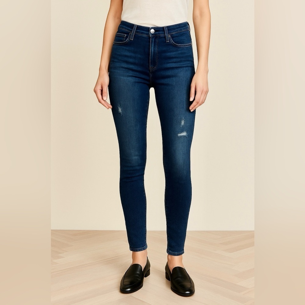 J Brand 620 Mid Rise Super Skinny Distressed Mid Mystic Wash Blue Jeans Size 31